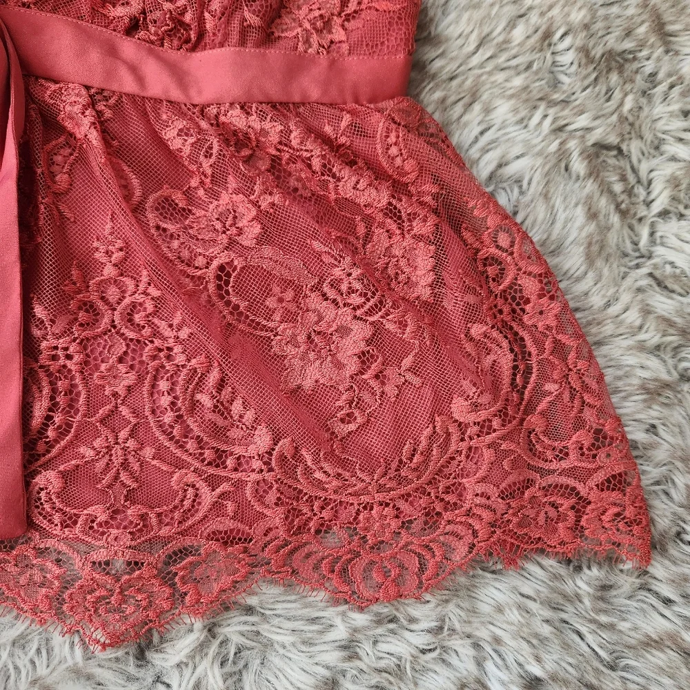 Free People Chante‎ Lace Tank Top Frenchie Kiss Red Women's Size XL
